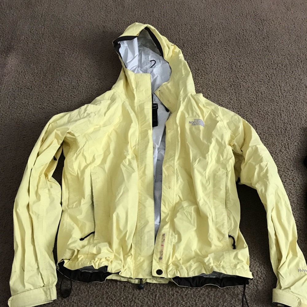 Yellow NorthFace rain jacket